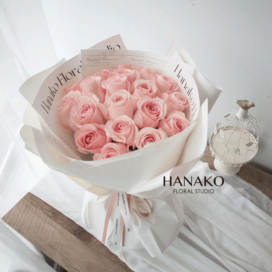 Classic Pink Rose Round Bouquet