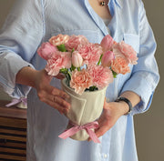 Mother's Day Peach Flowers Pot