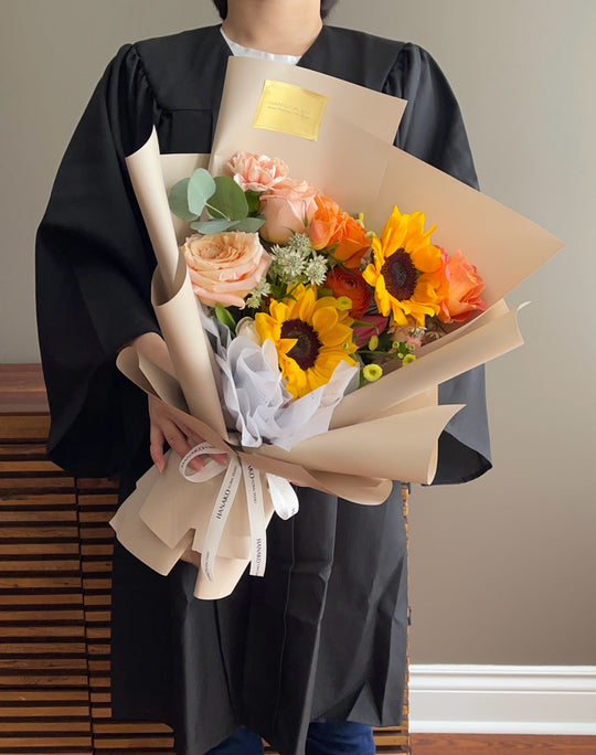Graduation Sunflower Bouquet D-Orange