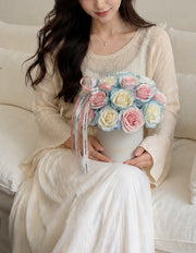 Qixi Two-Tone Rose Bloom Box – Cereza & Baby Blue
