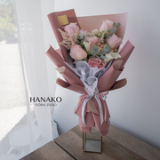 Graduation Assorted Glow Bouquet-Dusty Pink