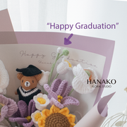 Crochet Graduation Bear Bouquet - Purple