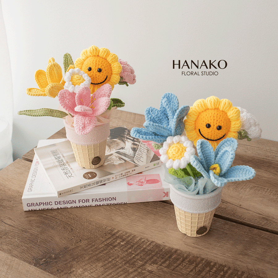 Mini Ice-cream Crochet Flower Pot