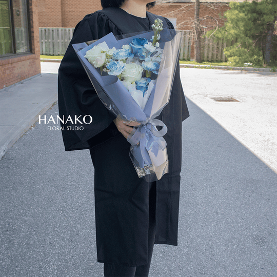 Graduation Sweet Blossoms Bouquet Blue