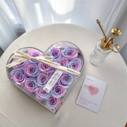 Heart Beat Preserved Rose Box- Purple