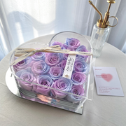 Heart Beat Preserved Rose Box- Purple
