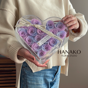 Heart Beat Preserved Rose Box- Purple