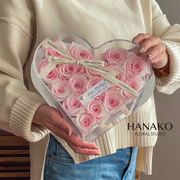 Heart Beat Preserved Rose Box-Pink