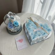 Heart Beat Preserved Rose Box-Blue