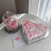 Heart Beat Preserved Rose Box-Pink