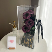 Cosmic Romance Preserved Rose Box-Prune