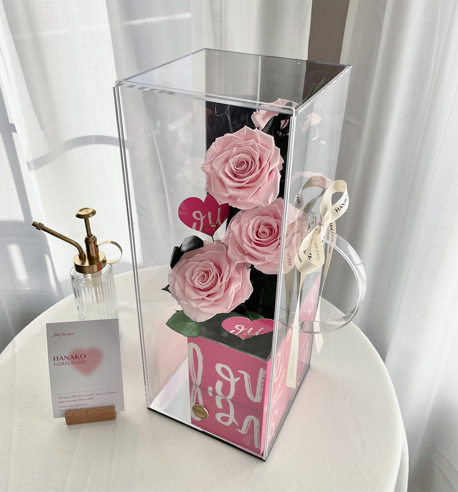 Cosmic Romance Preserved Rose Box-Pink