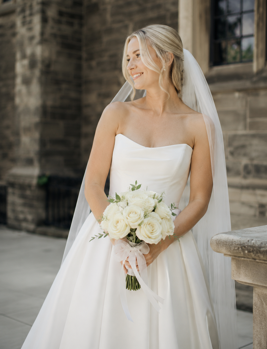 Classic Round Ivory Bridal Bouquet