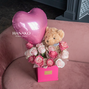 Plush Toy with Rose Box - Pink