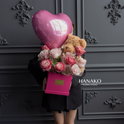 Plush Toy with Rose Box - Pink