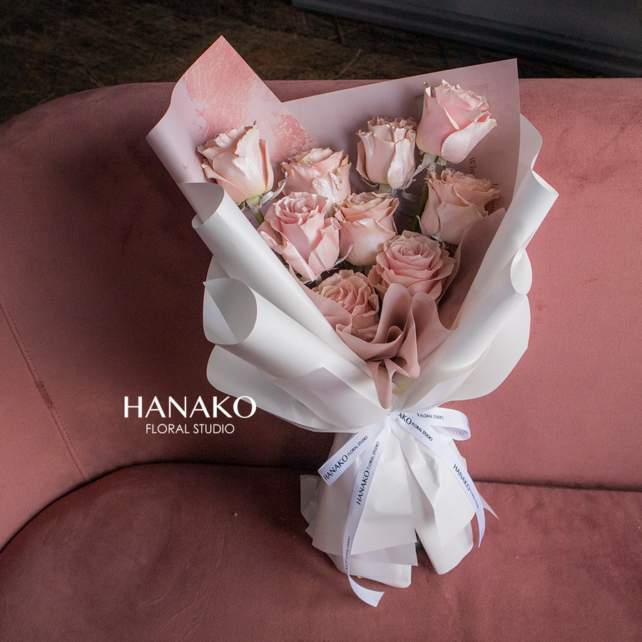 9/19 Golden Pink Rose Bouquet(Pre-order)