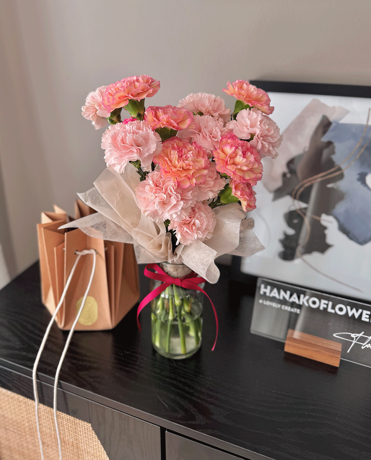 Mother's Day Carnation Bouquet with Vase
