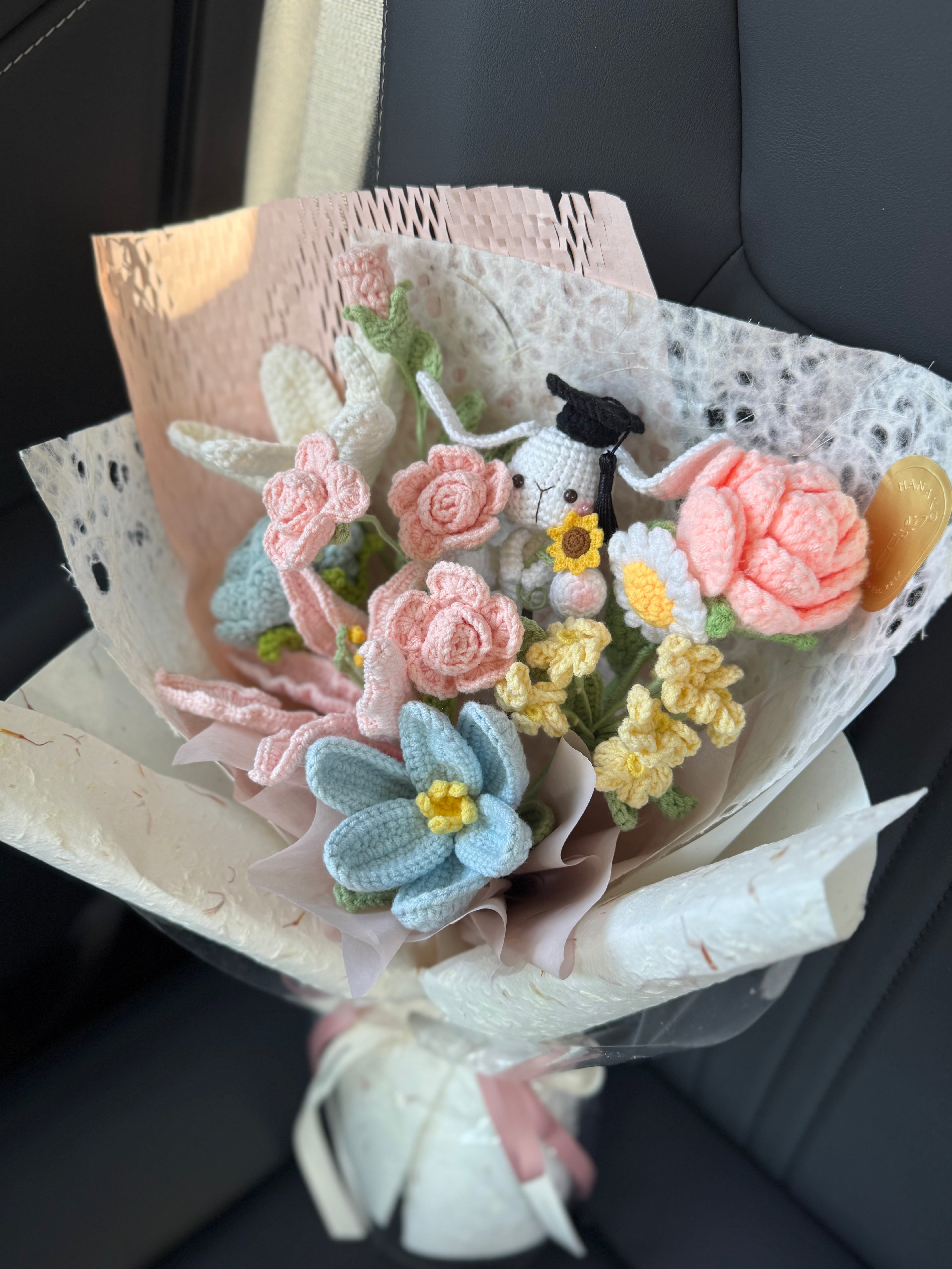 Bunny Keepsake Graduation Crochet Bouquet