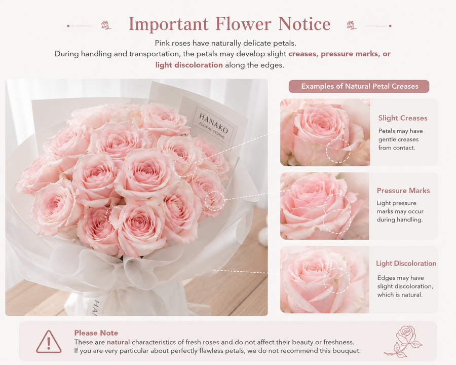 Ballet Bloom Rose Bouquet - Mixed Pink and White Rose(Pre-order, 7 Days in Advance)