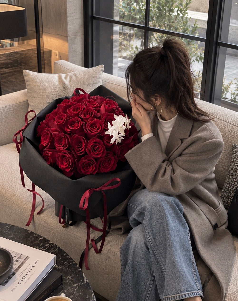 Cloud Bloom Red Rose Bouquet(Pre-order, 3 Days in Advance)