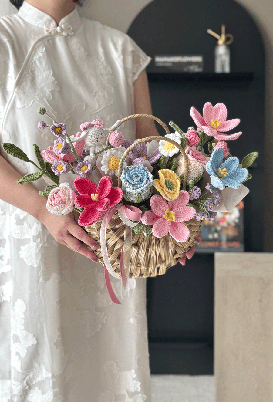Mother’s Day Crochet Flower Basket – Sweet Bloom