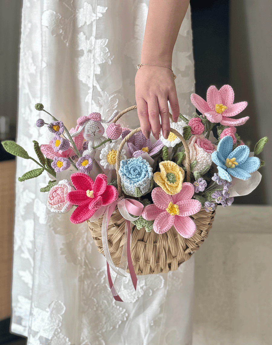 Mother’s Day Crochet Flower Basket – Sweet Bloom