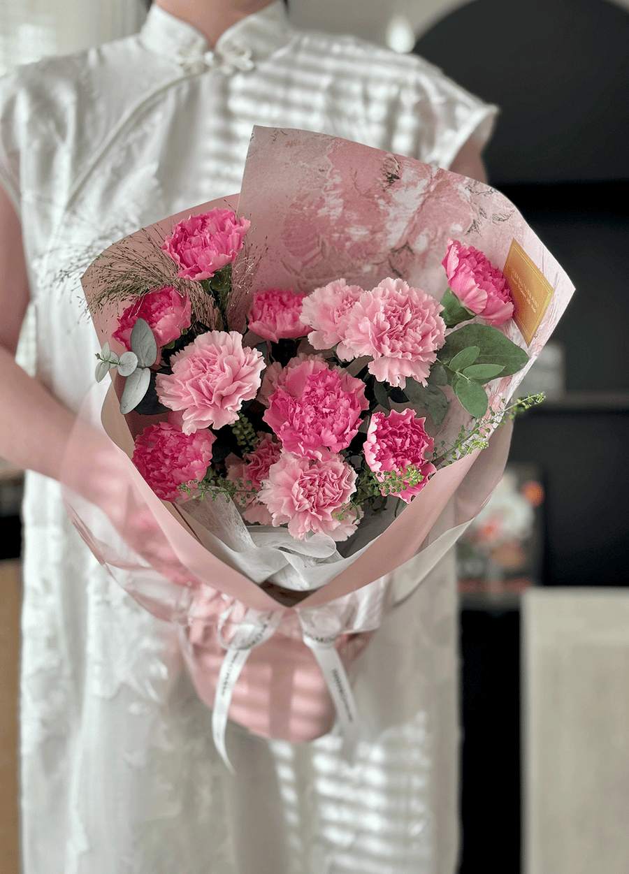 Mother's Day Color Études Carnation Bouquet-  Berry Pink