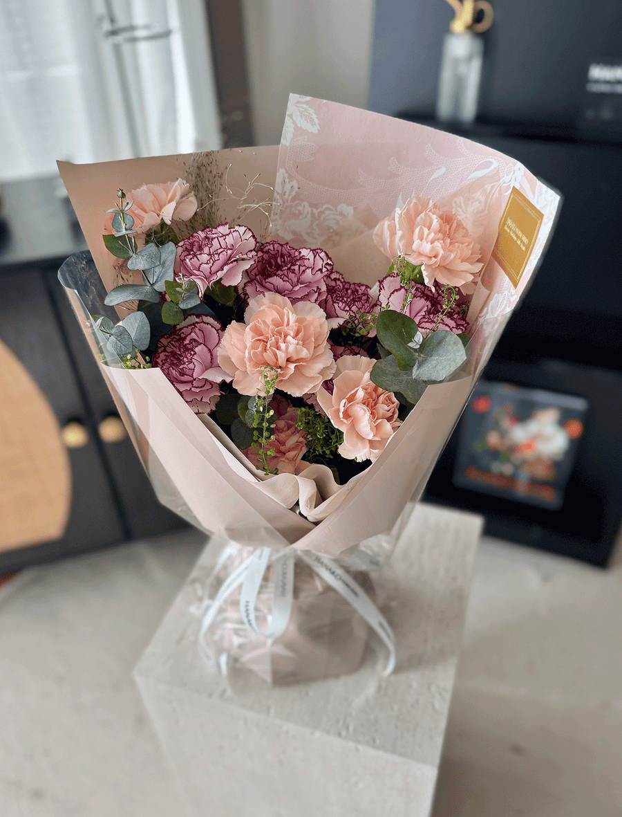 Mother's Day Color Études Carnation Bouquet- Rosy Blush