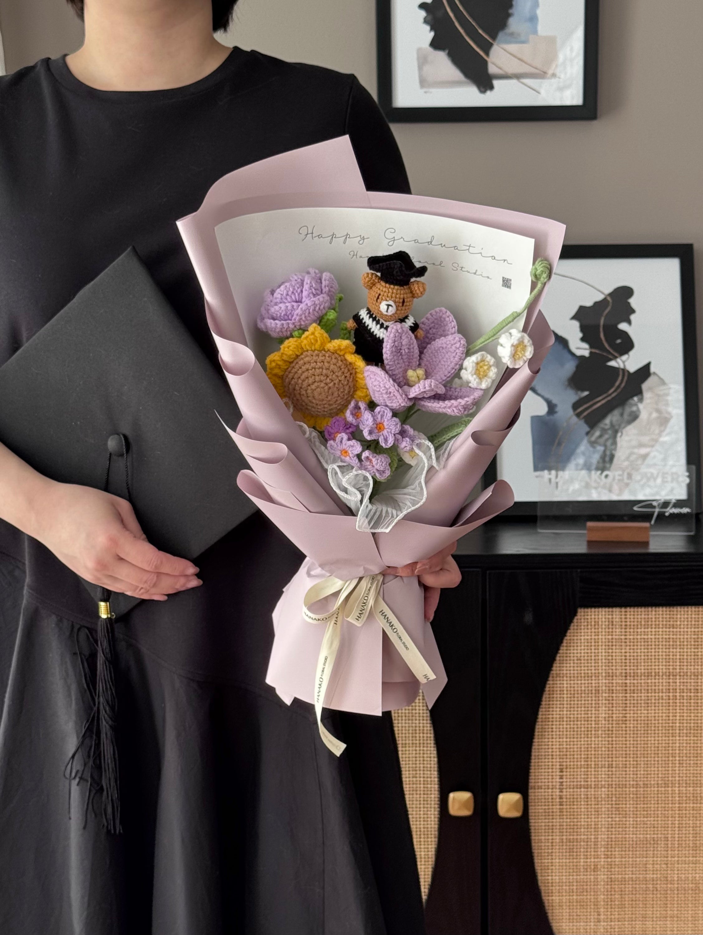 Grad Bloom Crochet Bouquet - Small Size