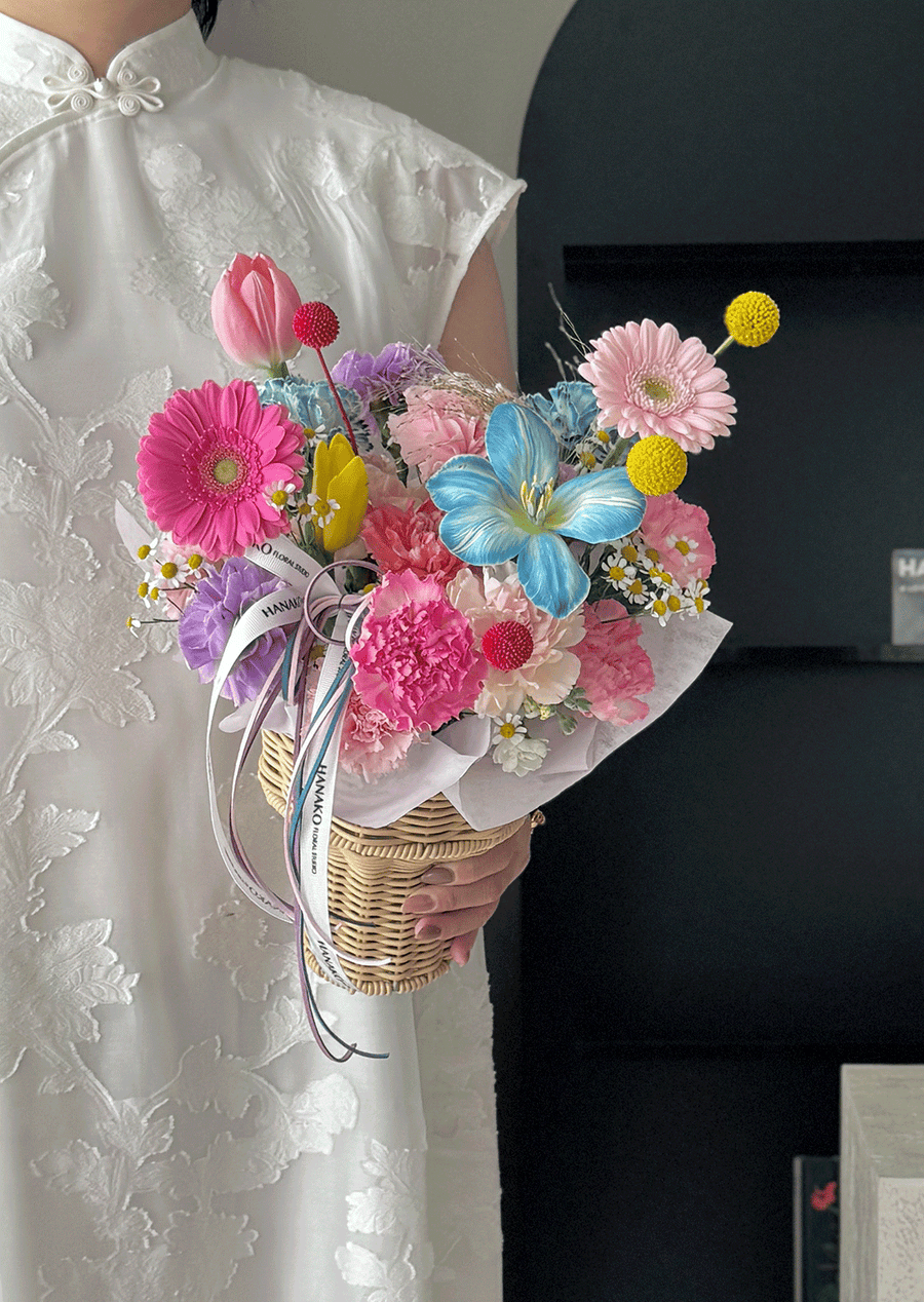 Mother's Day Ice Cream Style Flower Basket – Bright Mix