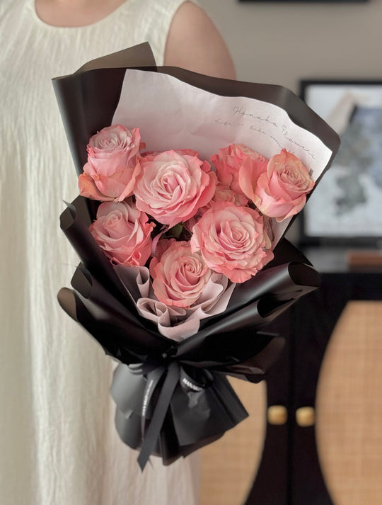 9/19 Tinted Sweet Flamingo Rose Bouquet