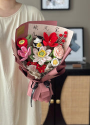 Oriental Lotus Crochet Panda Graduation Bouquet