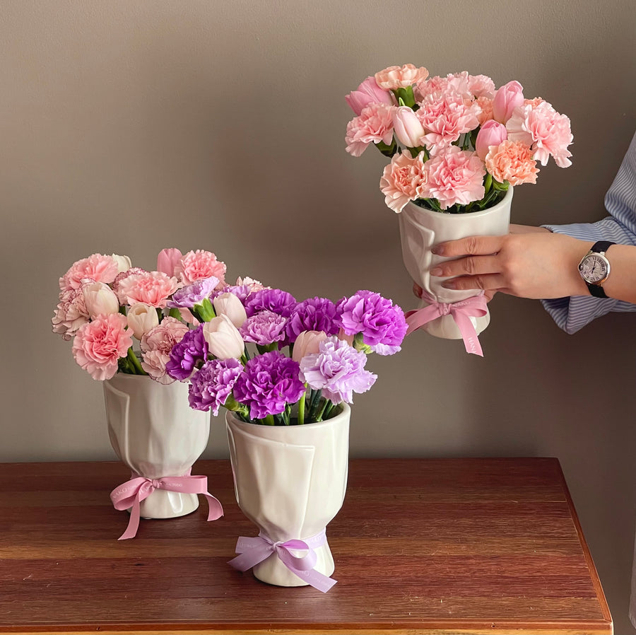 Mother's Day Pink Flowers Pot