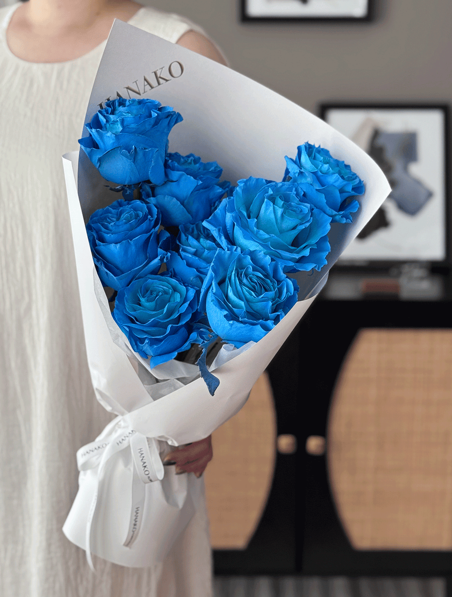 Qixi 9/19 Ice Queen Blue Rose Bouquet