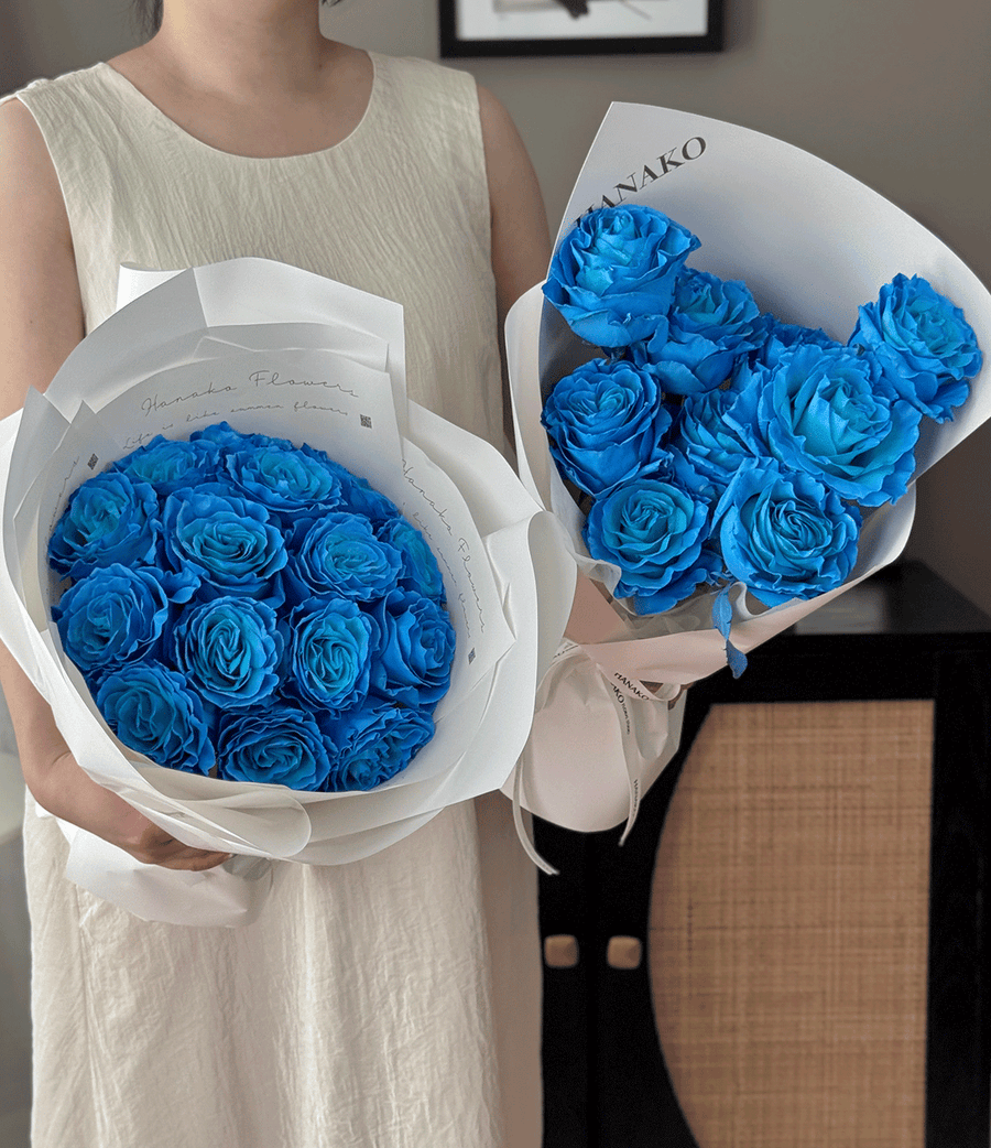 Qixi Classic Ice Queen Blue Round Bouquet
