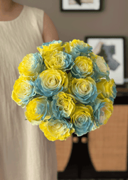 Qixi Classic  Lemon Sea Blue Round Bouquet