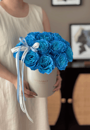 Qixi Classic Rose Bloom Box - Ice Queen Blue