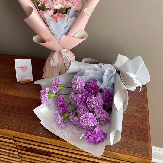 Mother's Day Classic Purple Carnation Bouquet