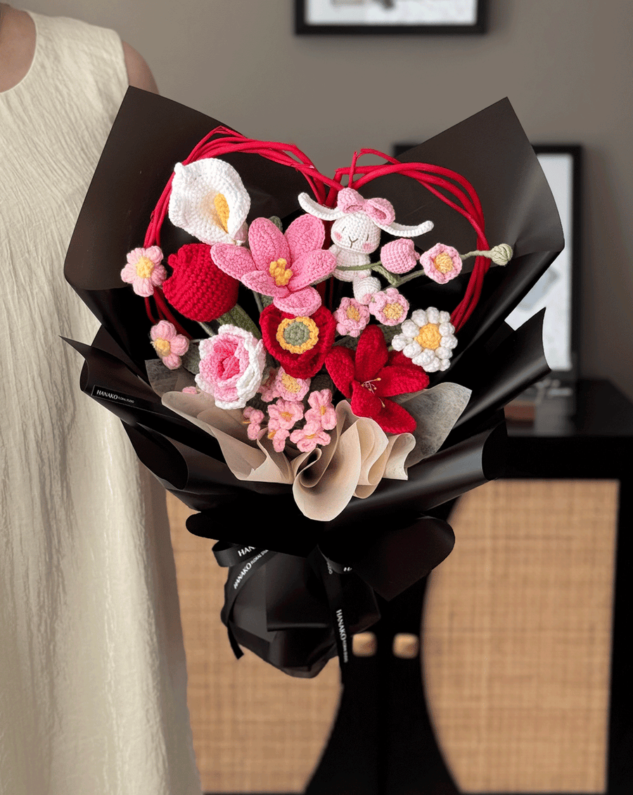 Bunny Love Crochet Bouquet