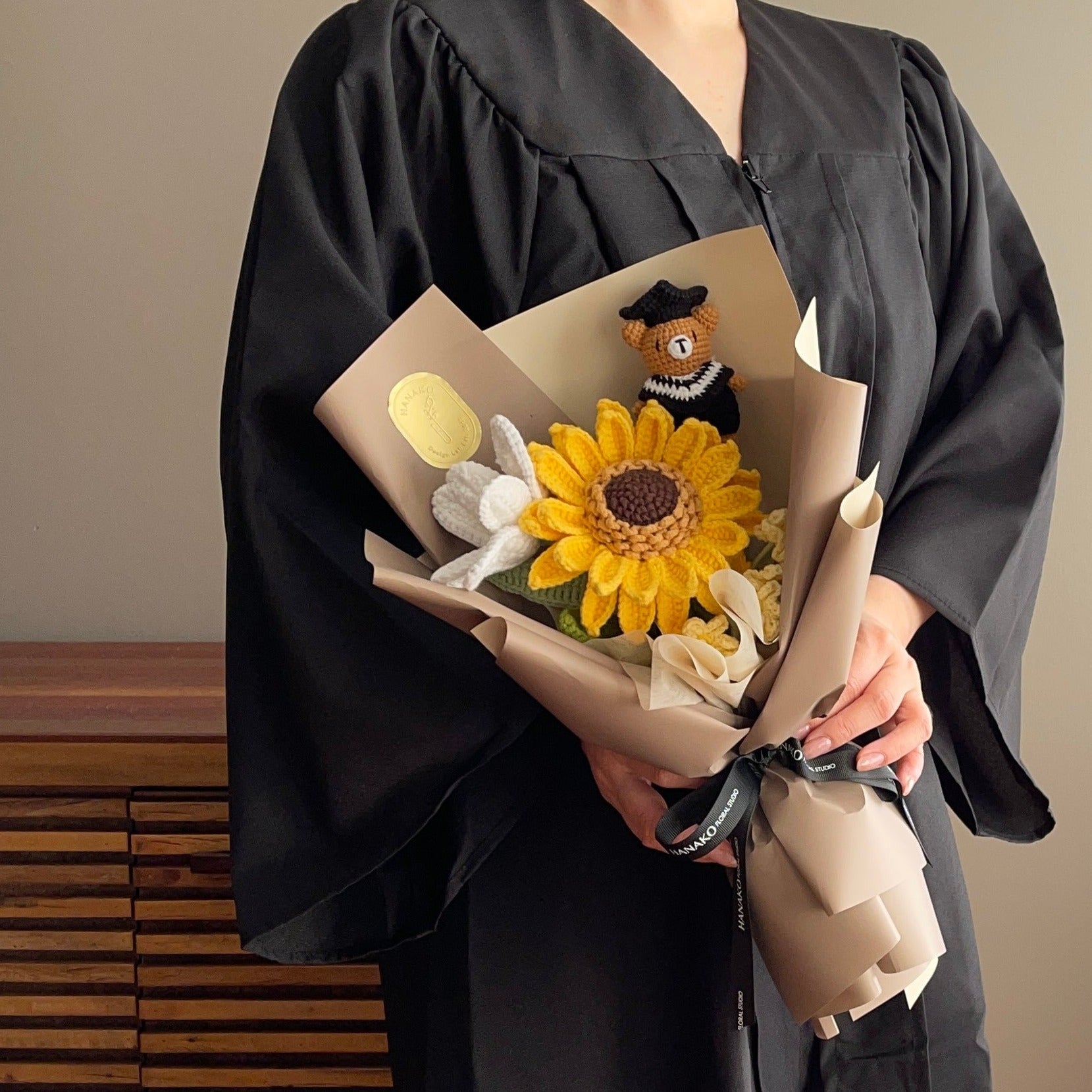 Sunny Scholar Graduation Crochet Bouquet