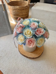 Qixi Two-Tone Rose Bloom Box – Cereza & Baby Blue