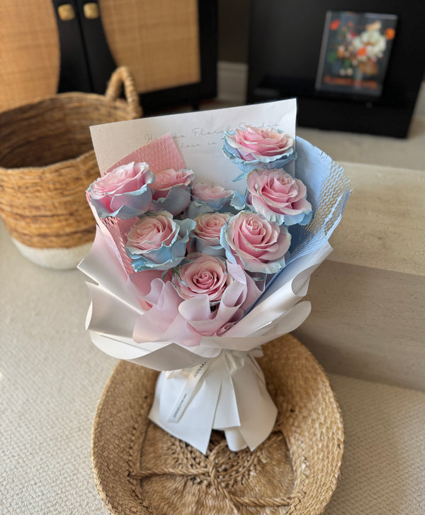 Qixi 9/19 Sweet Baby Blue Rose Bouquet