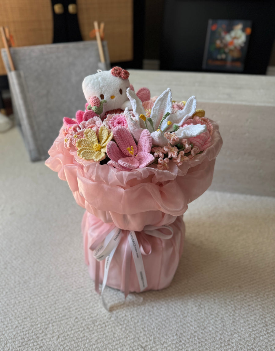Qixi Crochet Bloom Bouquet with Plush Doll