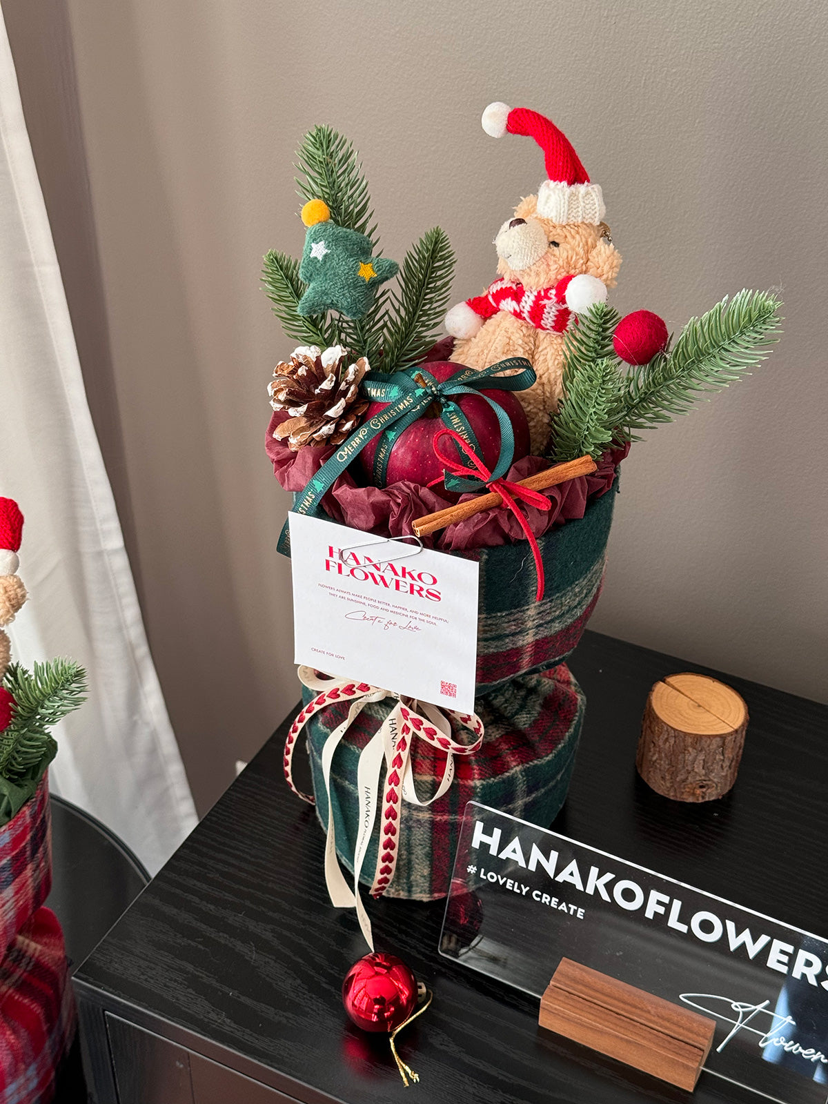 Christmas Peace Apple Plush Bouquet