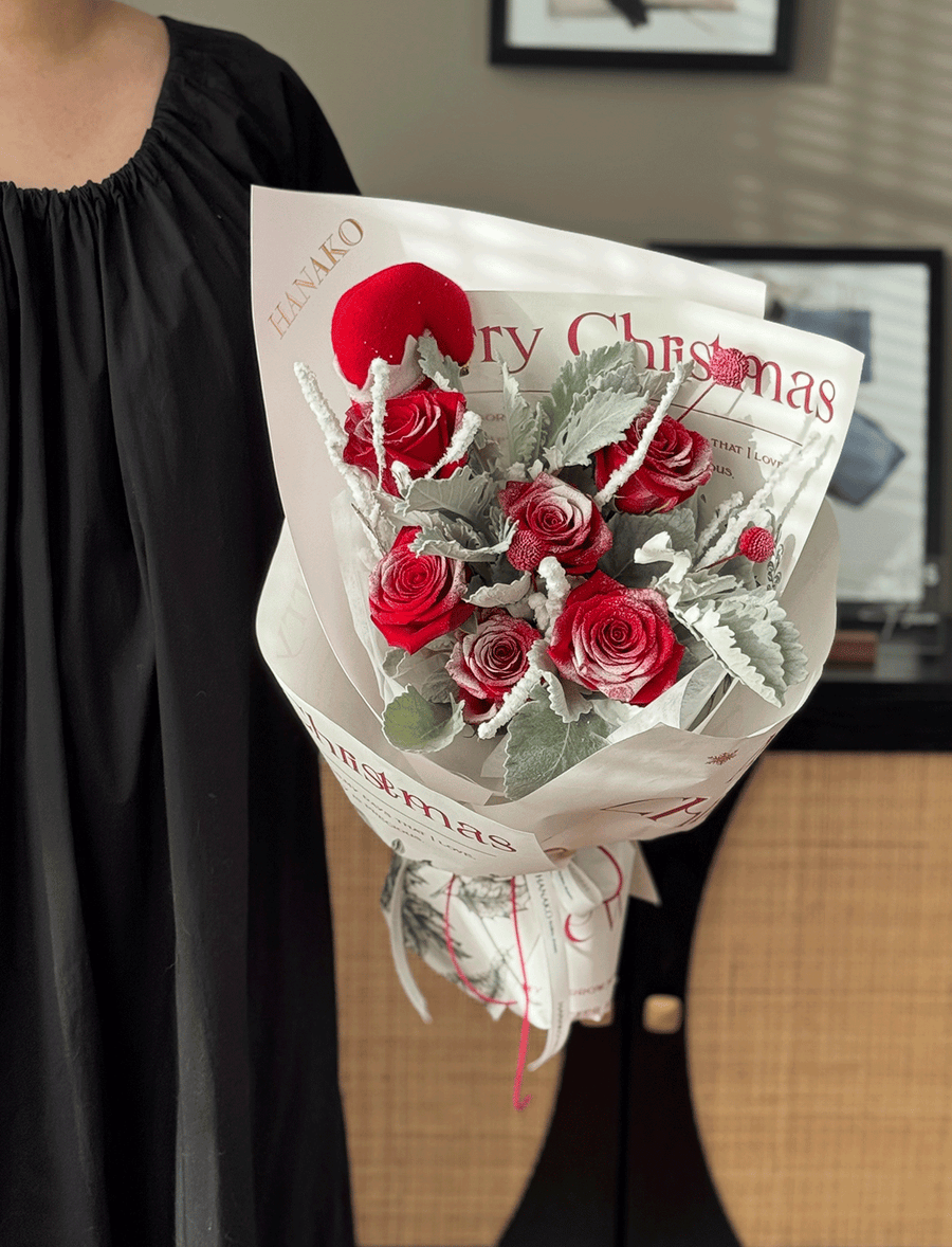 Frosted Christmas Rose Bouquet
