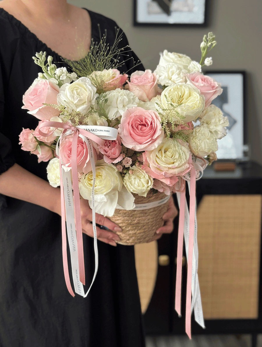 Spring Blush Garden Basket(Pre-order, 3 Days in Advance)