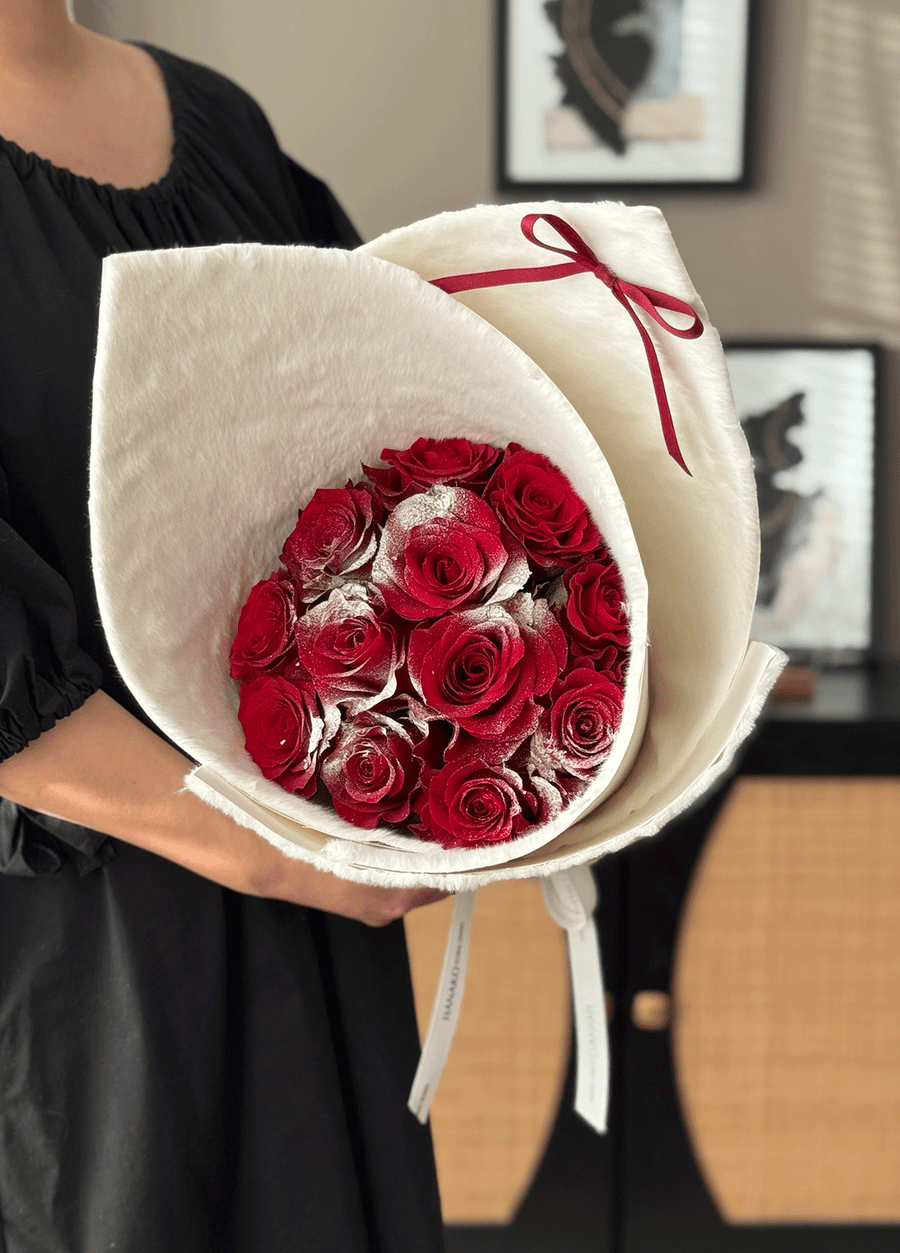 Fluffy Red Rose Bouquet
