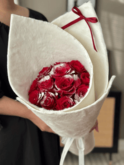 Fluffy Red Rose Bouquet