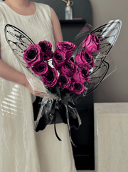 Vday Butterfly Rose Bouquet-Amethyst Noir