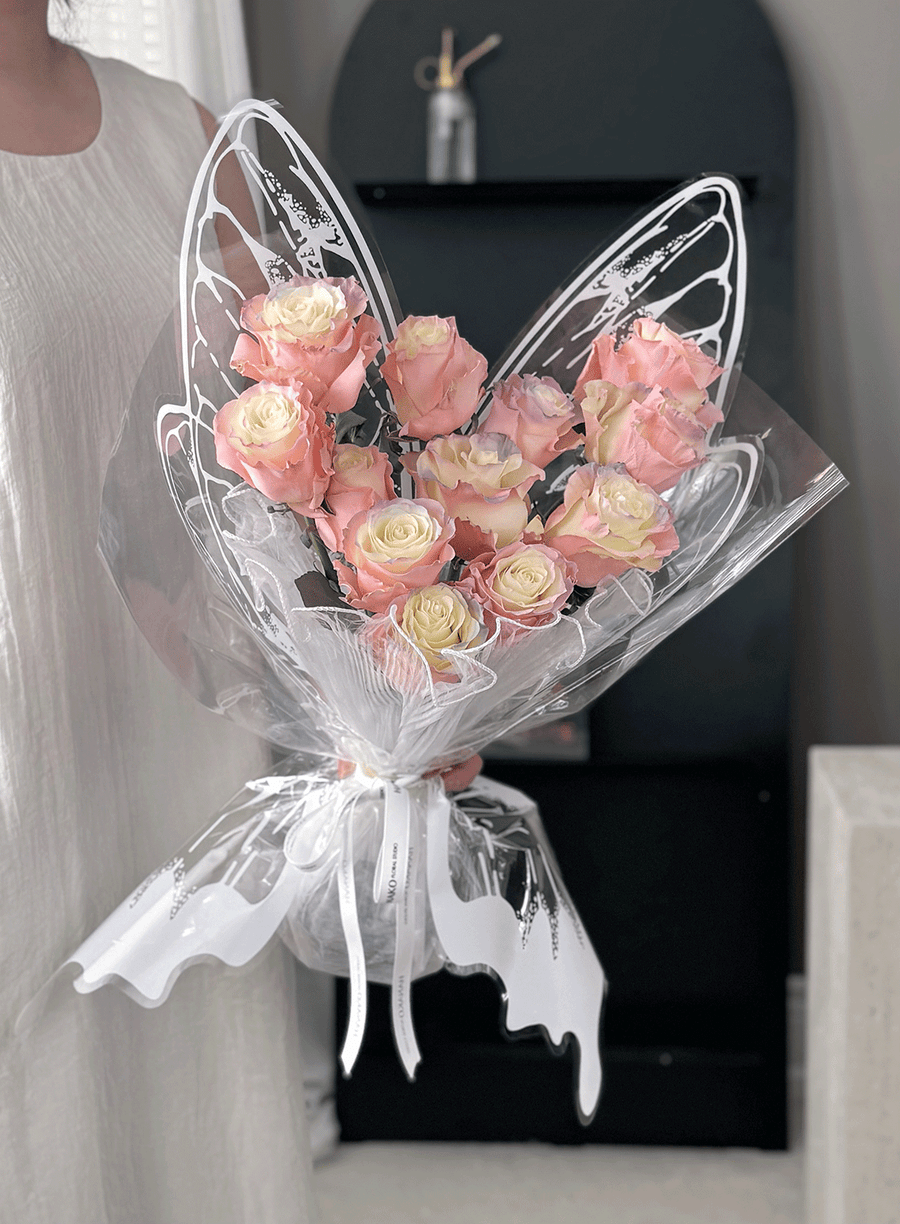 Vday Butterfly Rose Bouquet-Aurora Boreal